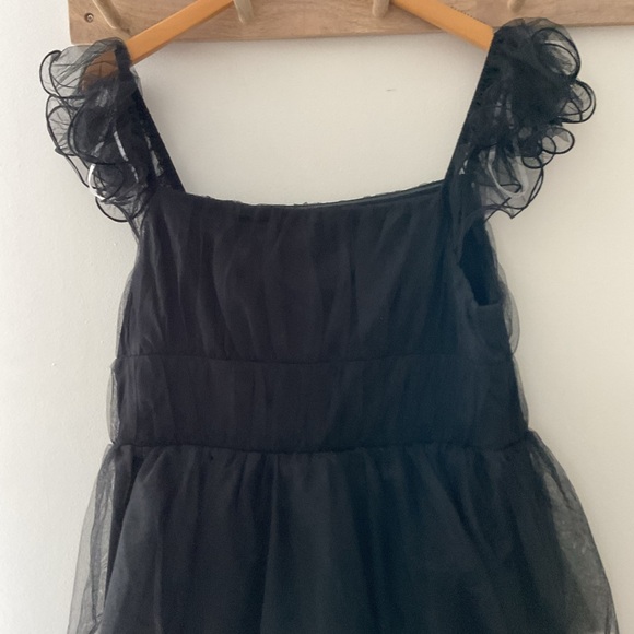 Lulus Tulle For Love Black Mesh Tulle Tiered Ruffled Maxi Dress NWT XXL - Picture 9 of 16